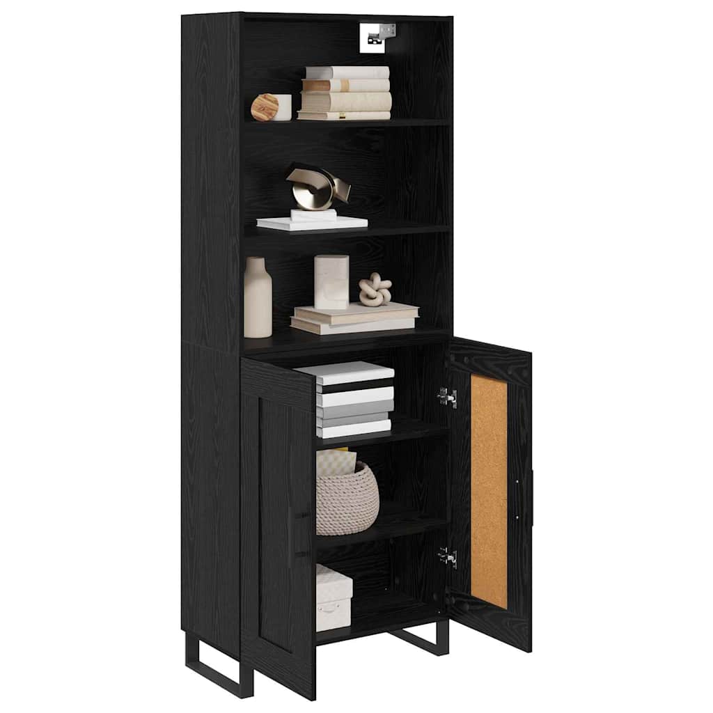 vidaXL Highboard Μαύρη Οξυά 69,5 x 34 x 180 εκ. Επεξεργασμένο ξύλο