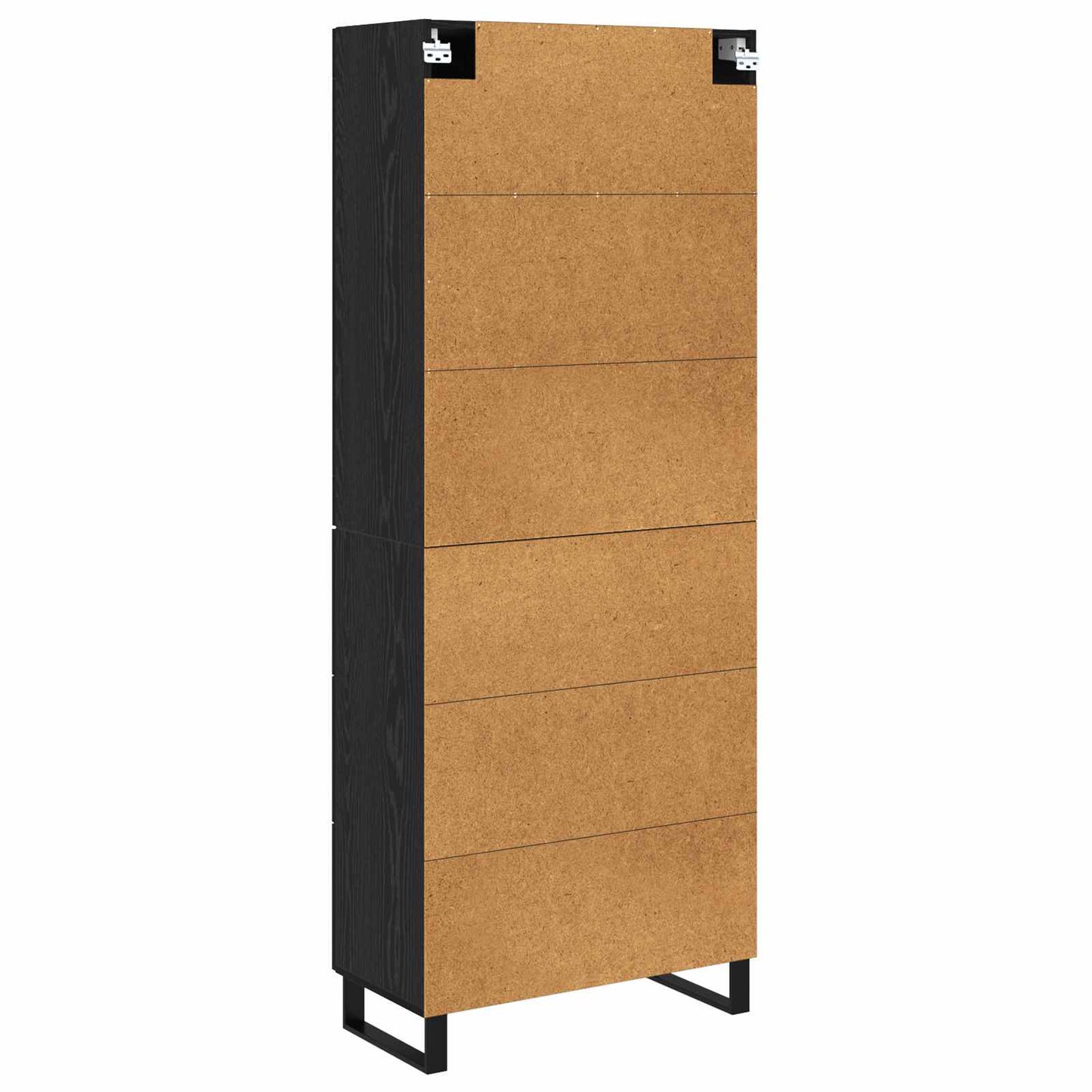 vidaXL Highboard με συρτάρι 2 pcs Μαύρη Οξυά Σύνθετο Ξύλο και Γυαλί
