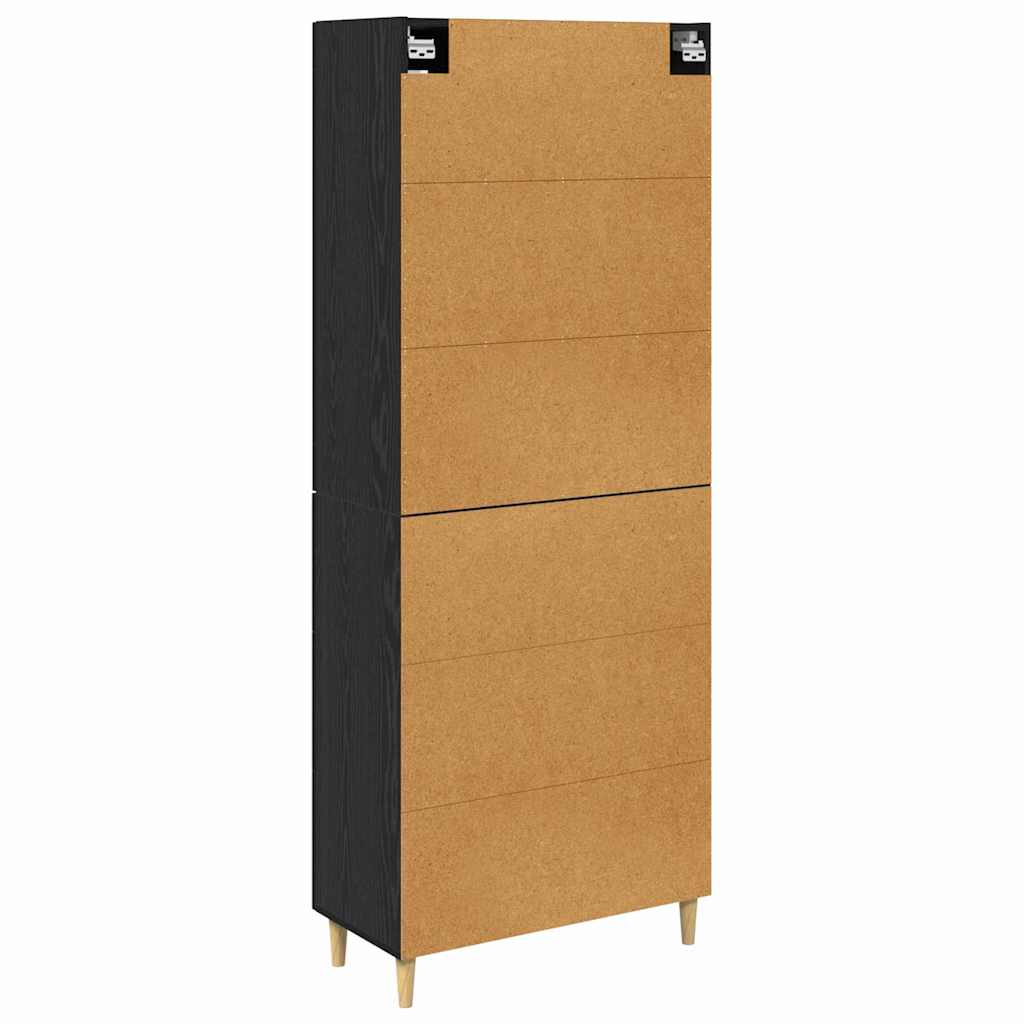 vidaXL Highboard Μαύρη Οξυά 34,5 x 34 x 180 εκ. Επεξεργασμένο ξύλο