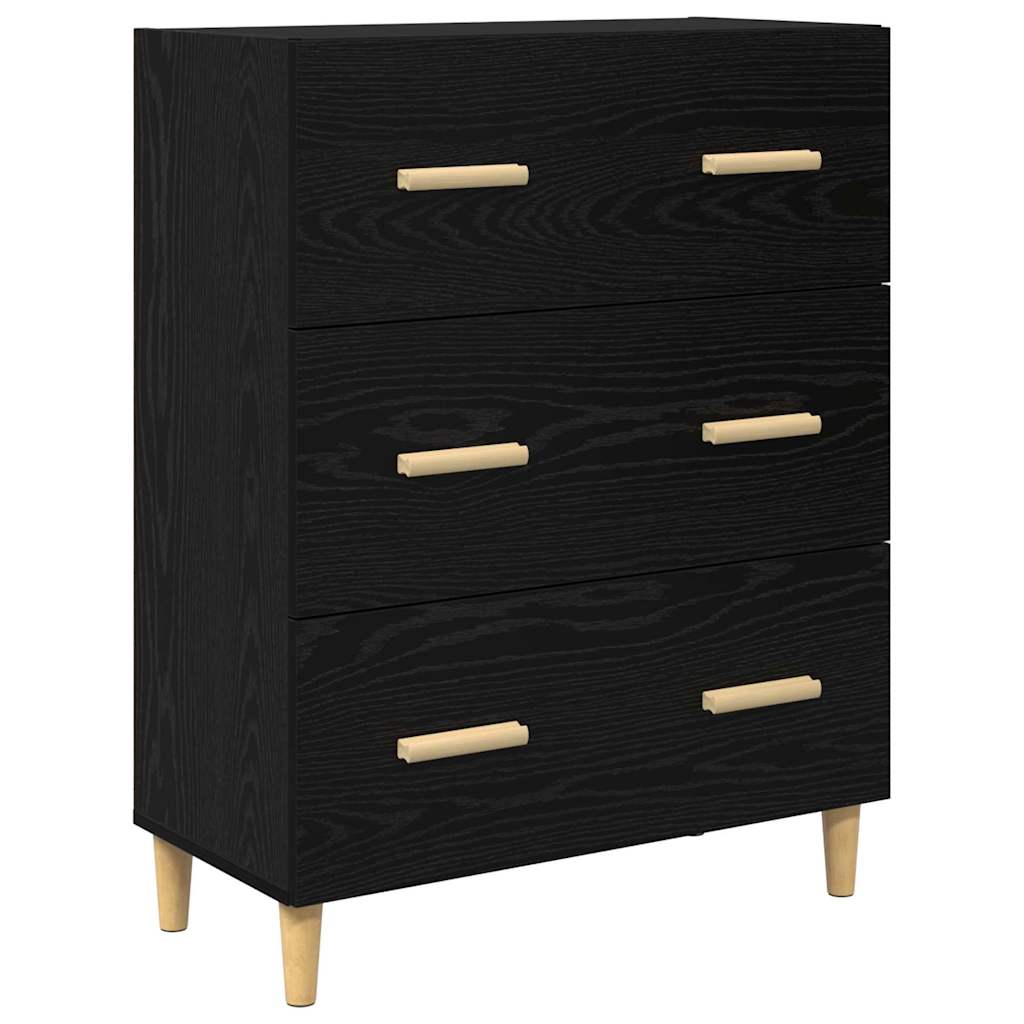 vidaXL Highboard Μαύρη Οξυά 69,5 x 34 x 180 εκ. Σύνθετο Ξύλο και Γυαλί