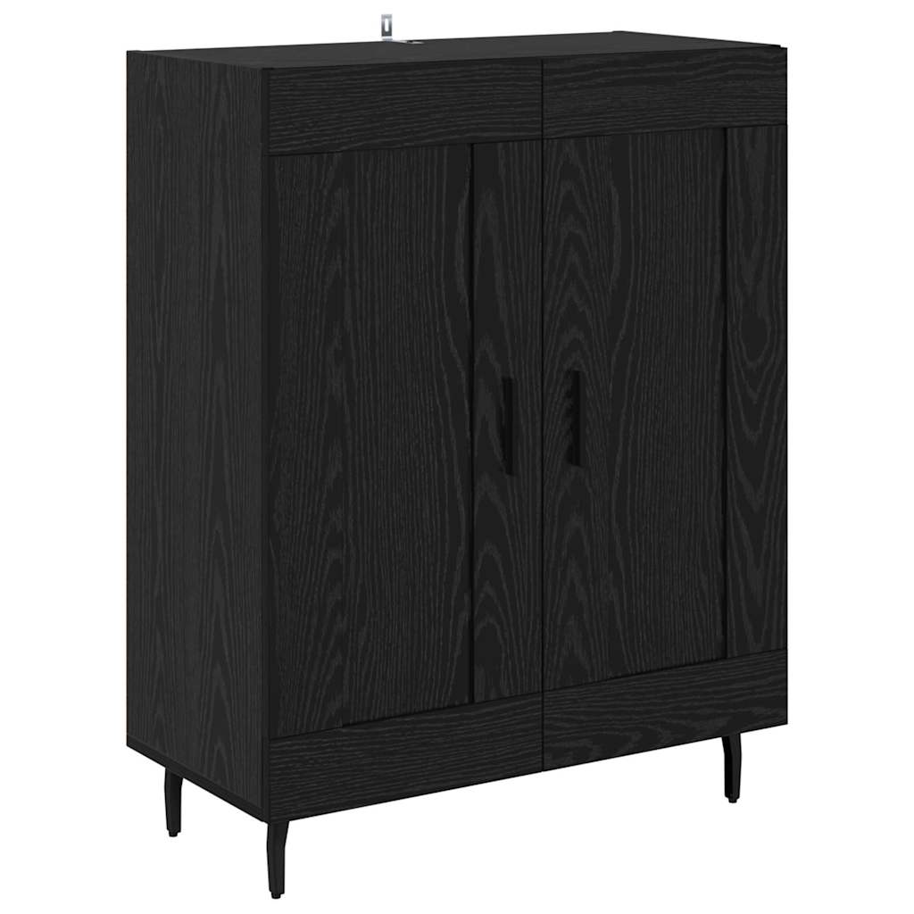 vidaXL Highboard Μαύρη Οξυά 69,5 x 34 x 180 εκ. Σύνθετο Ξύλο και Γυαλί