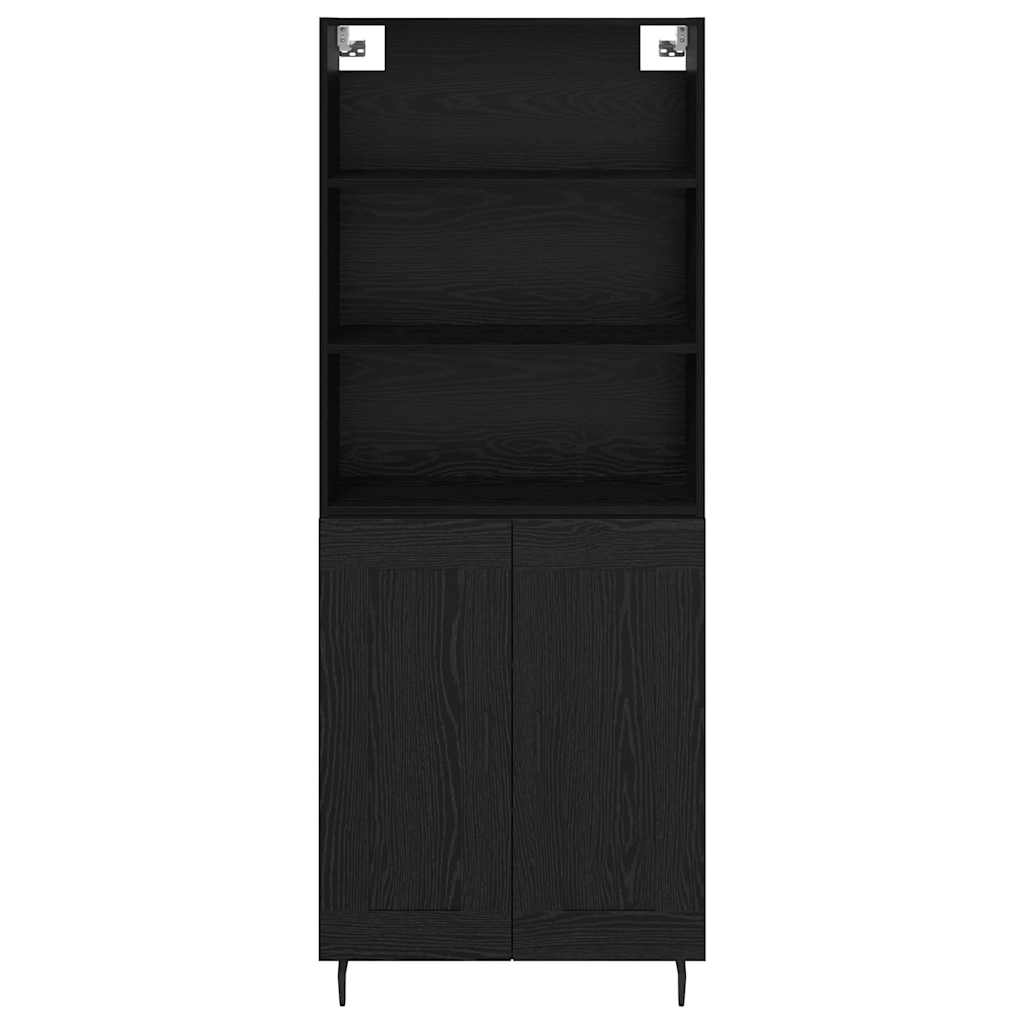 vidaXL Highboard Μαύρη Οξυά 69,5 x 34 x 180 εκ. Σύνθετο Ξύλο και Γυαλί