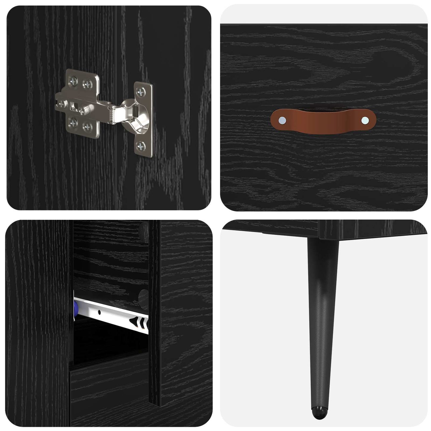 vidaXL Highboard Μαύρη Οξυά 69,5 x 34 x 180 εκ. Επεξεργασμένο ξύλο