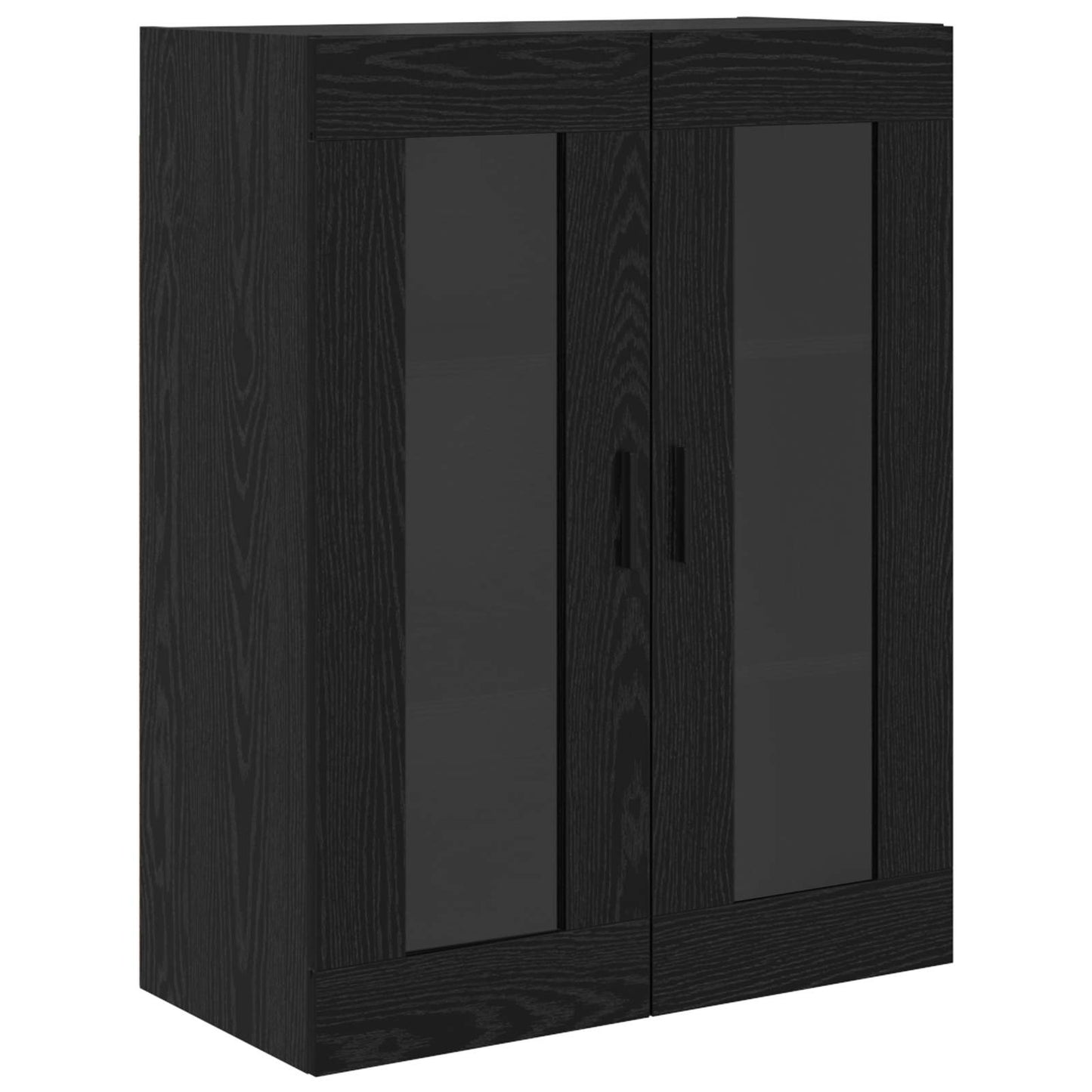 vidaXL Highboard με συρτάρι 2 pcs Μαύρη Οξυά Σύνθετο Ξύλο και Γυαλί