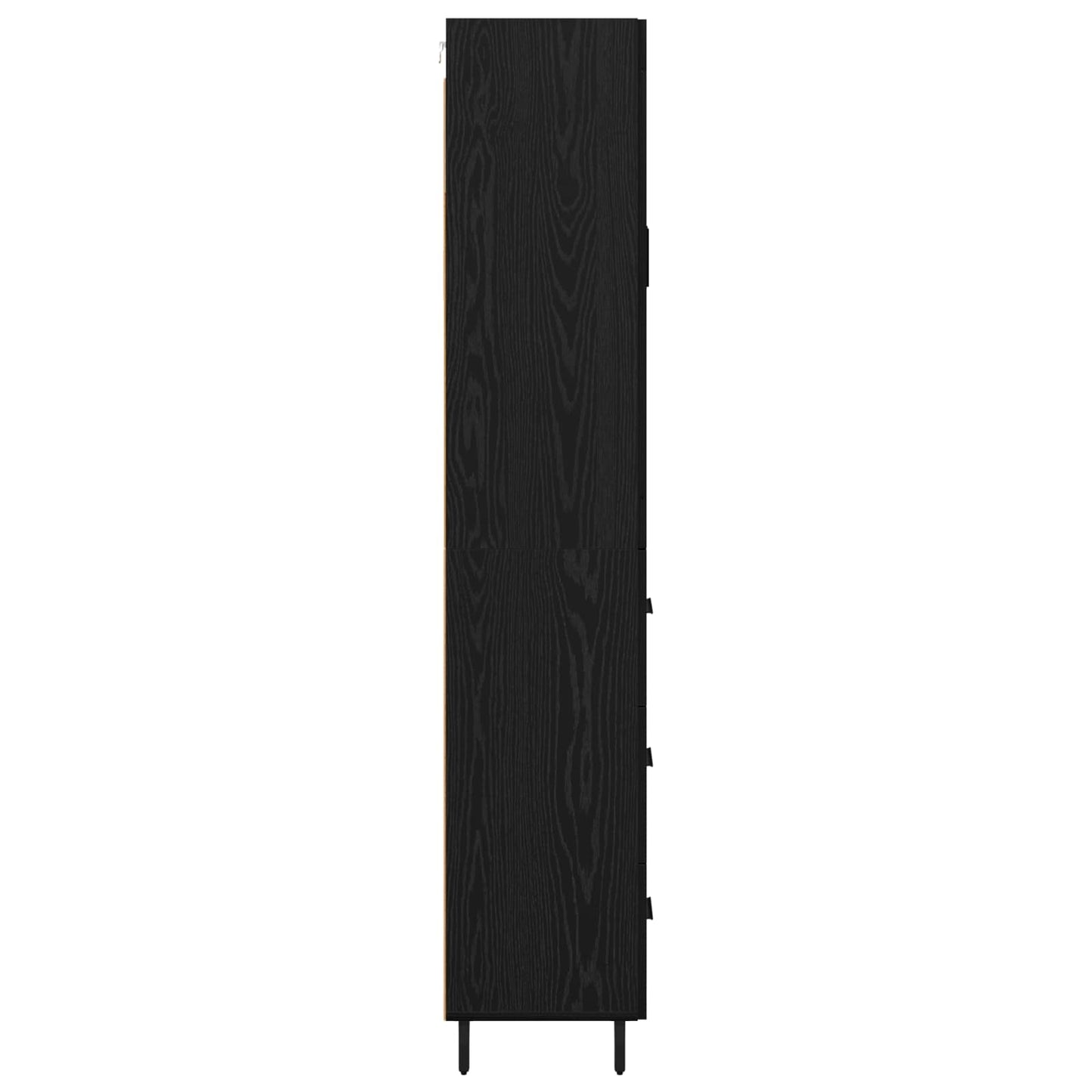 vidaXL Highboard με συρτάρι 2 pcs Μαύρη Οξυά Σύνθετο Ξύλο και Γυαλί