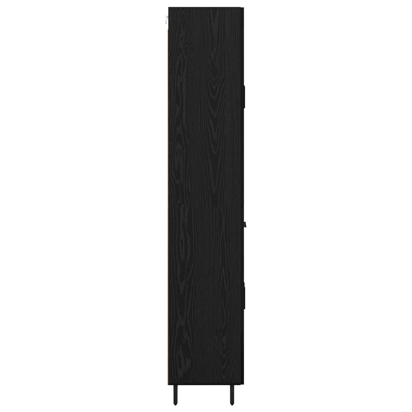 vidaXL Highboard με συρτάρι 2 pcs Μαύρη Οξυά Σύνθετο Ξύλο και Γυαλί