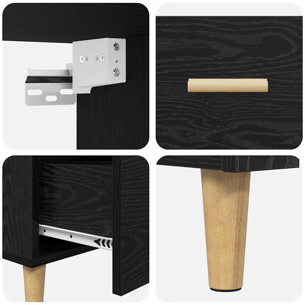 vidaXL Highboard Μαύρη Οξυά 69,5 x 34 x 180 εκ. Επεξεργασμένο ξύλο