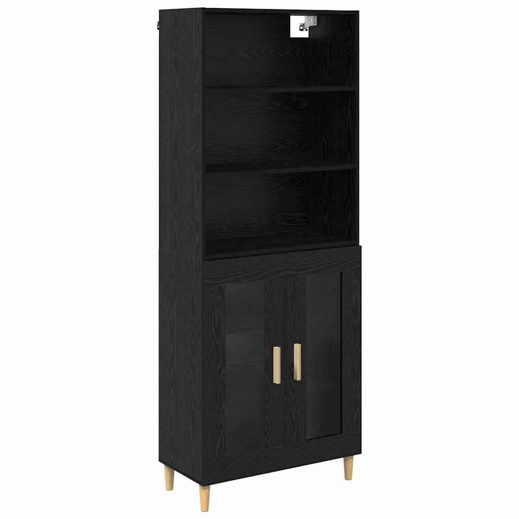 vidaXL Highboard Μαύρη Οξυά 69,5 x 34 x 180 εκ. Επεξεργασμένο ξύλο