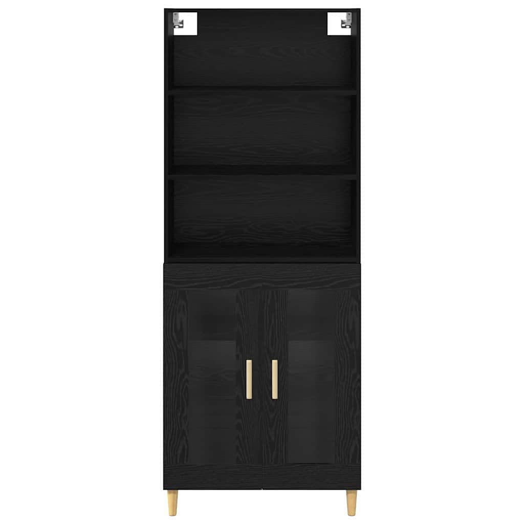 vidaXL Highboard Μαύρη Οξυά 69,5 x 34 x 180 εκ. Επεξεργασμένο ξύλο