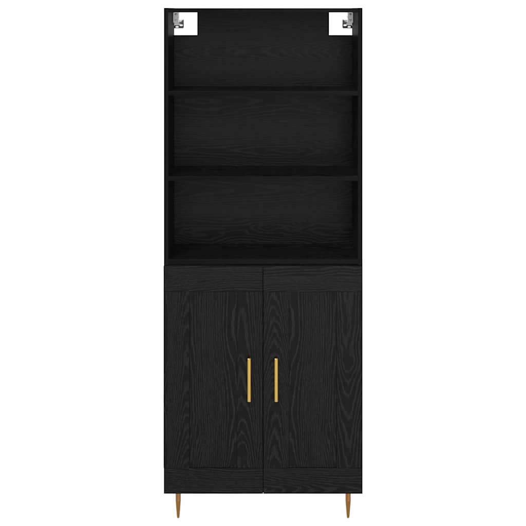vidaXL Highboard Μαύρη Οξυά 69,5 x 34 x 180 εκ. Επεξεργασμένο ξύλο