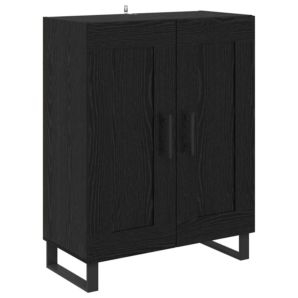 vidaXL Highboard 2 pcs Μαύρη Οξυά Σύνθετο Ξύλο και Γυαλί