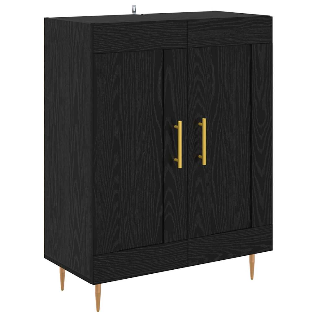 vidaXL Highboard 2 pcs Μαύρη Οξυά Επεξεργασμένο ξύλο