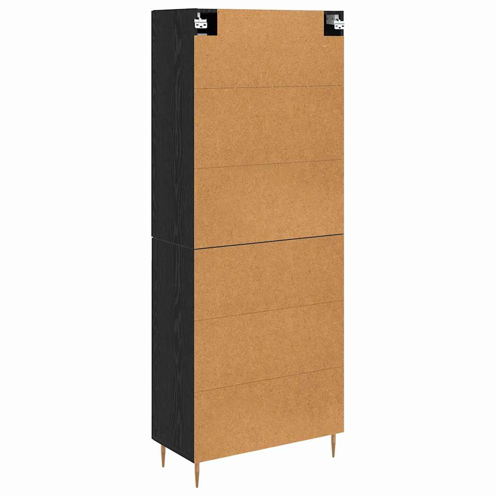 vidaXL Highboard 2 pcs Μαύρη Οξυά Επεξεργασμένο ξύλο