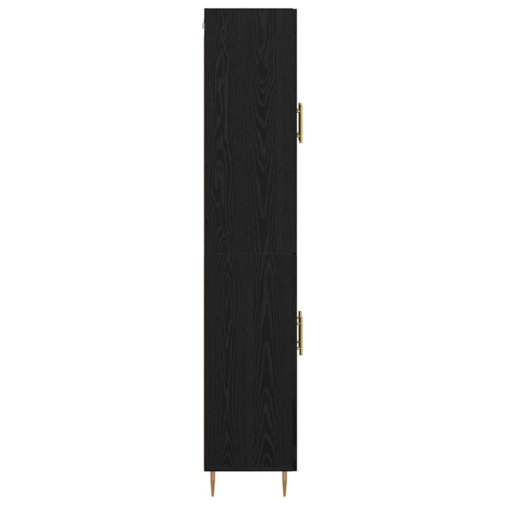 vidaXL Highboard 2 pcs Μαύρη Οξυά Επεξεργασμένο ξύλο