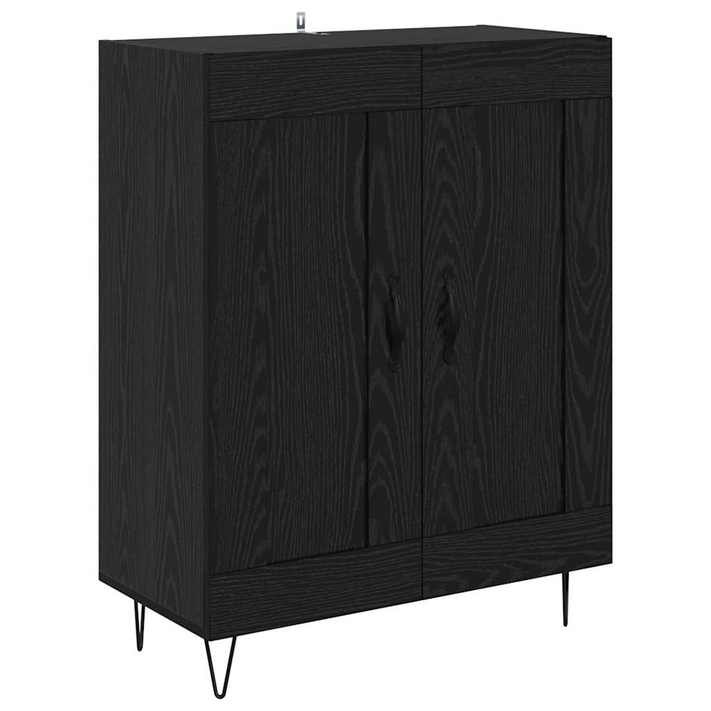 vidaXL Highboard με συρτάρι 2 pcs Μαύρη Οξυά Επεξεργασμένο ξύλο