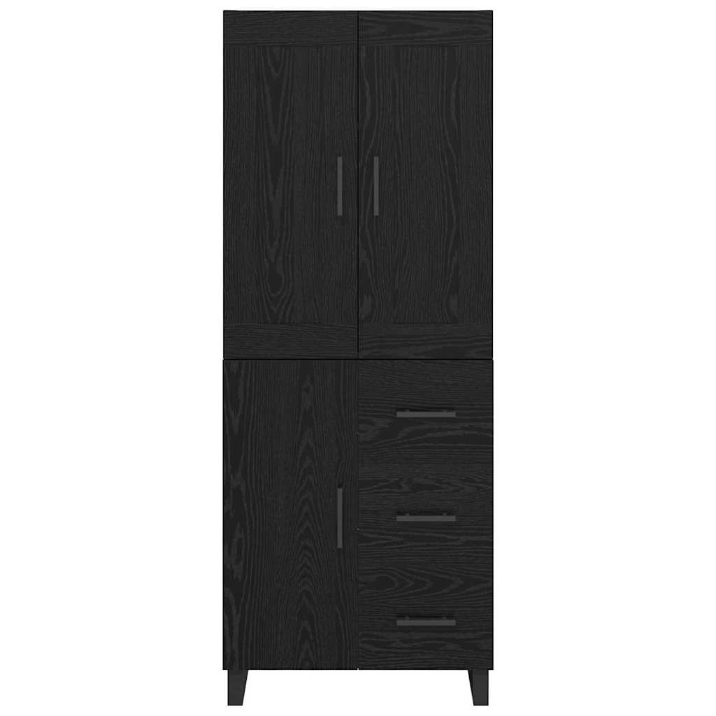 vidaXL Highboard Μαύρη Οξυά 69,5 x 34 x 180 εκ. Επεξεργασμένο ξύλο