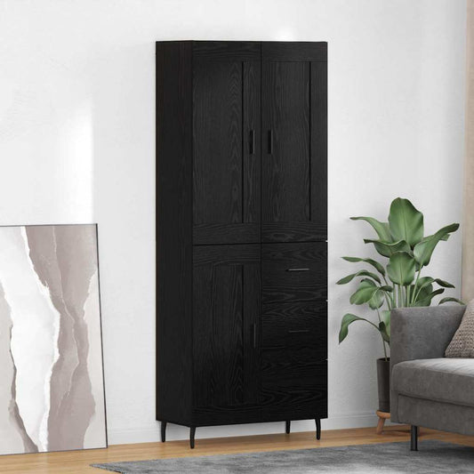 vidaXL Highboard 2 pcs Μαύρη Οξυά 69,5 x 34 x 180 εκ.