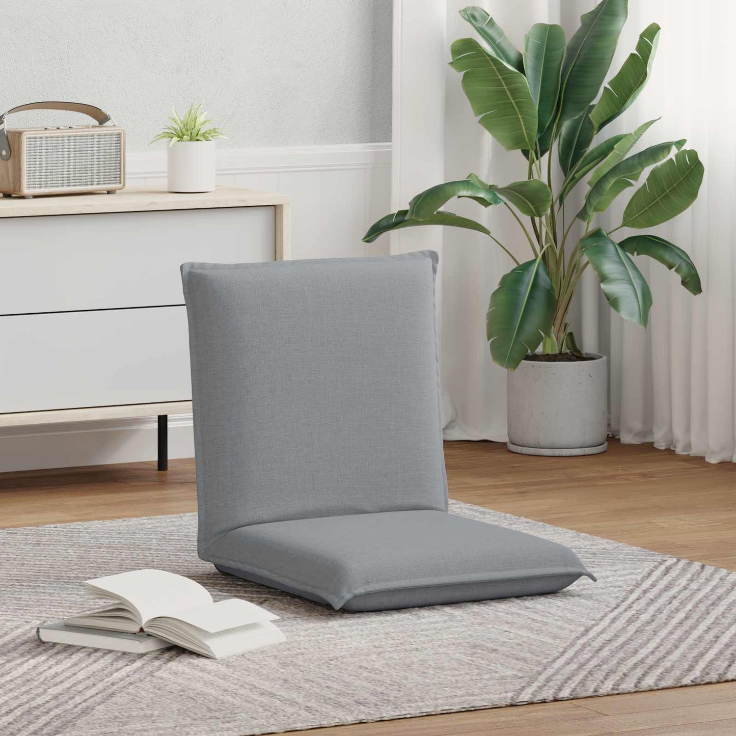 vidaXL Καρέκλα Δαπέδου Ανοιχτό γκρι 54 x 64 x 59 εκ. ύφασμα