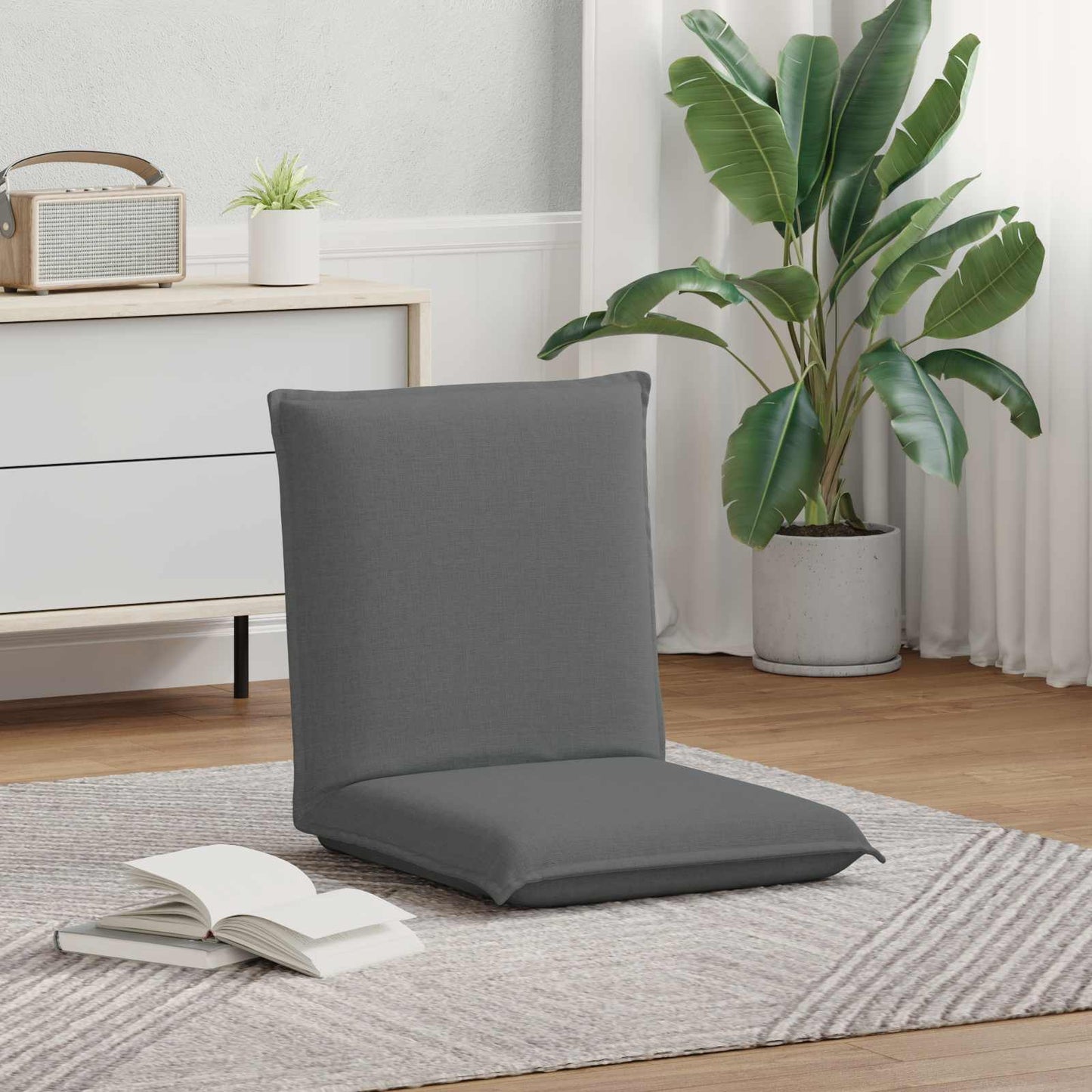 vidaXL Καρέκλα Δαπέδου Σκούρο Γκρι 54 x 64 x 59 εκ. ύφασμα