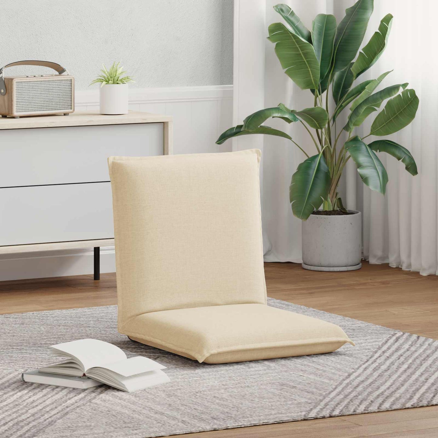 vidaXL Καρέκλα Δαπέδου Κρεμ 54 x 64 x 59 εκ. ύφασμα