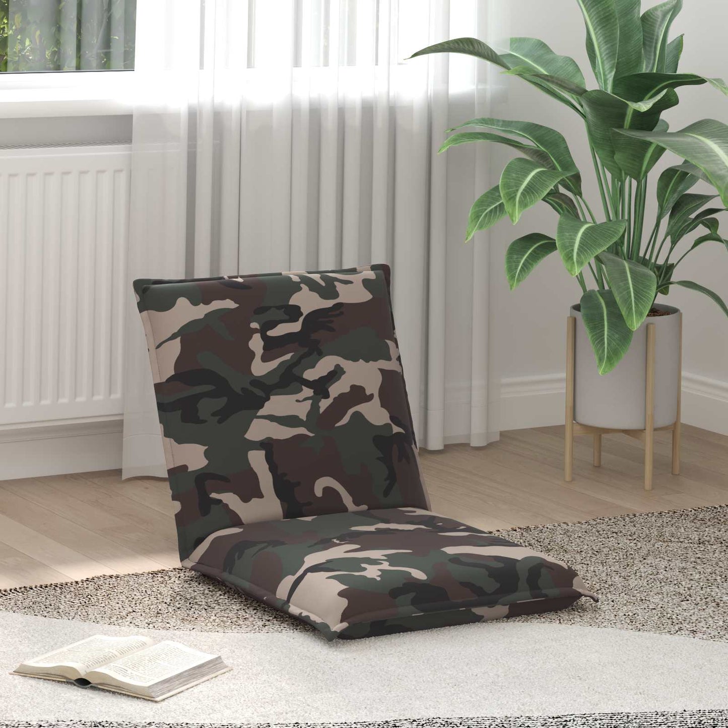 vidaXL Καρέκλα Δαπέδου Στρατιωτικό Πράσινο 54 x 64 x 59 εκ. ύφασμα