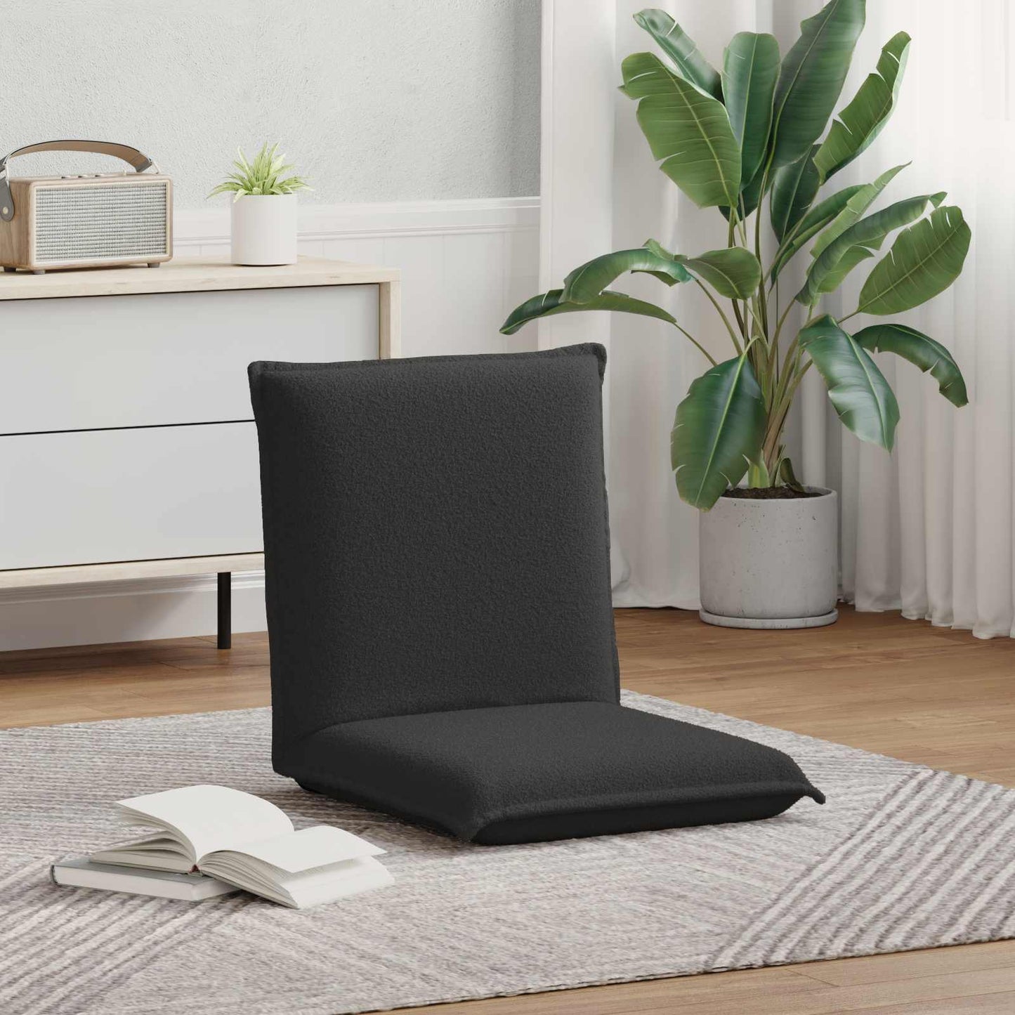 vidaXL Καρέκλα Δαπέδου Σκούρο Γκρι 54 x 64 x 59 εκ. Ύφασμα Από Πρόβατο