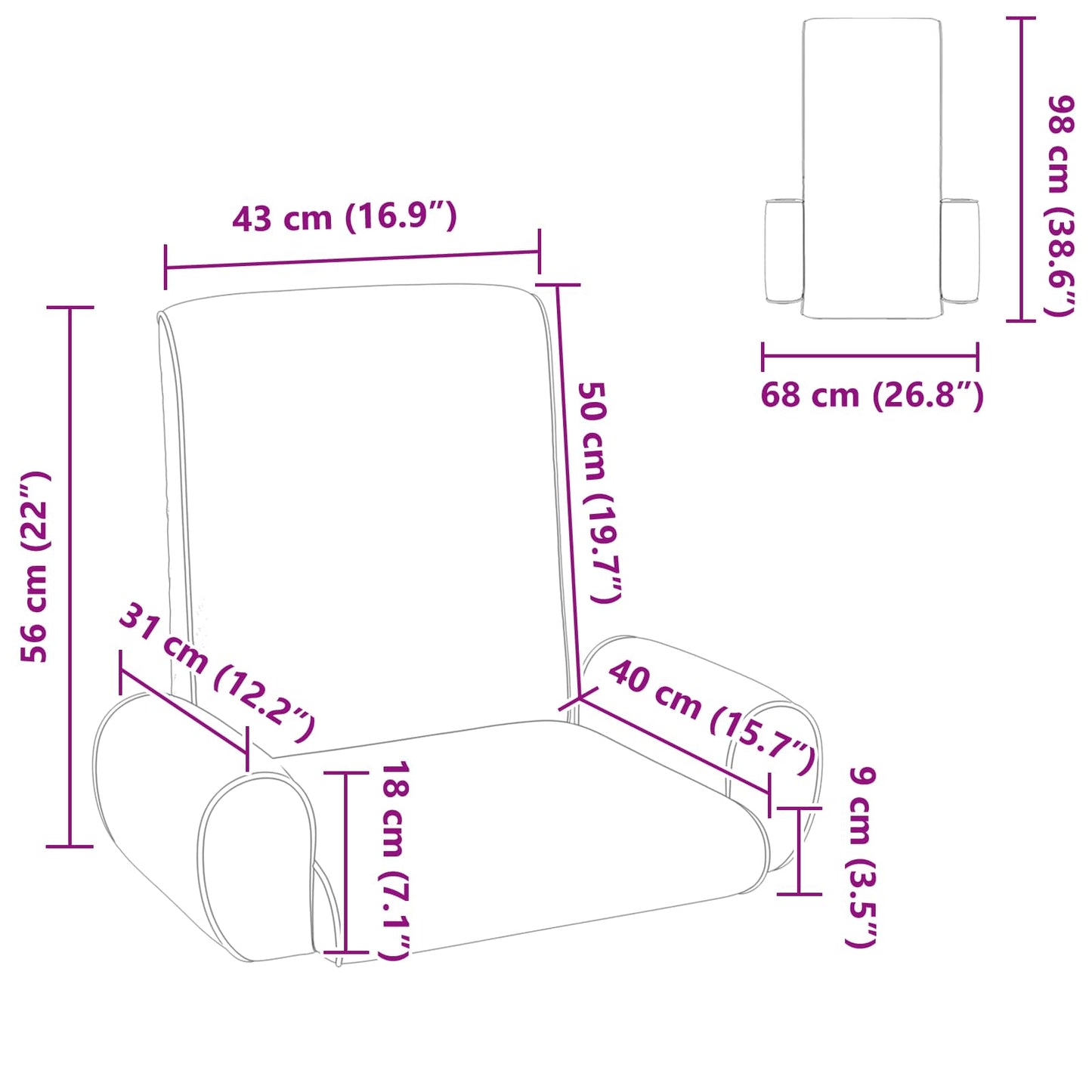 vidaXL Καρέκλα Δαπέδου Ανοιχτό γκρι 68 x 51 x 56 εκ Τρανές Βελούδο