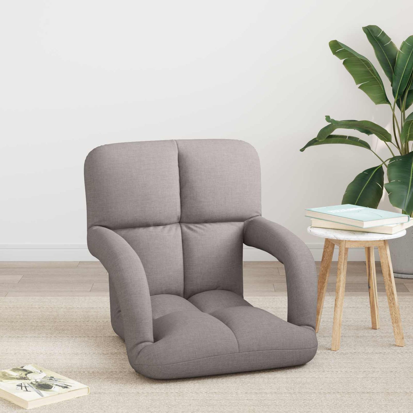 vidaXL Ρυθμιζόμενη Πολυθρόνα Δαπέδου Taupe 58 x 62 x 58 εκ Ύφασμα