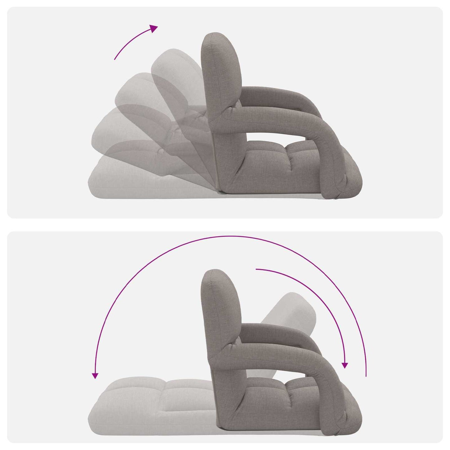 vidaXL Ρυθμιζόμενη Πολυθρόνα Δαπέδου Taupe 58 x 62 x 58 εκ Ύφασμα