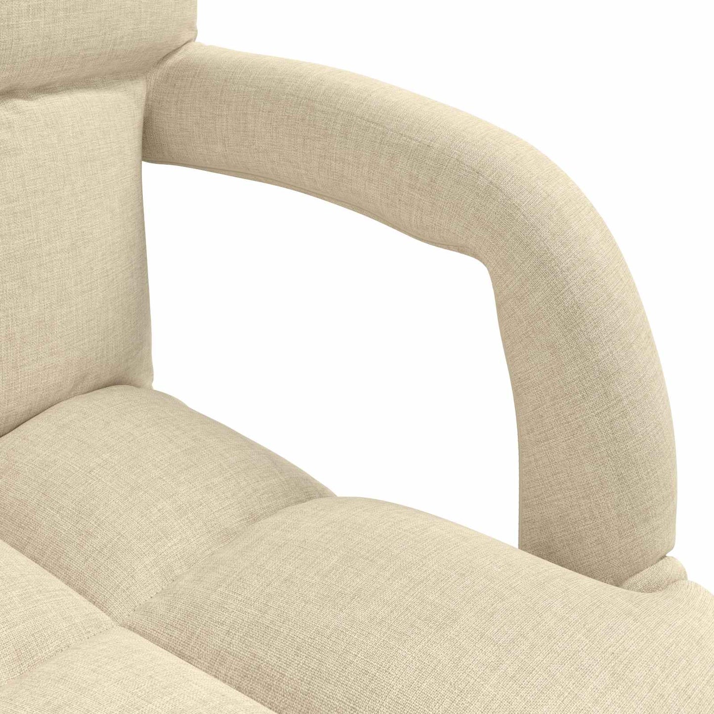 vidaXL Ρυθμιζόμενη Πολυθρόνα Δαπέδου Κρεμ 58 x 62 x 58 εκ Ύφασμα