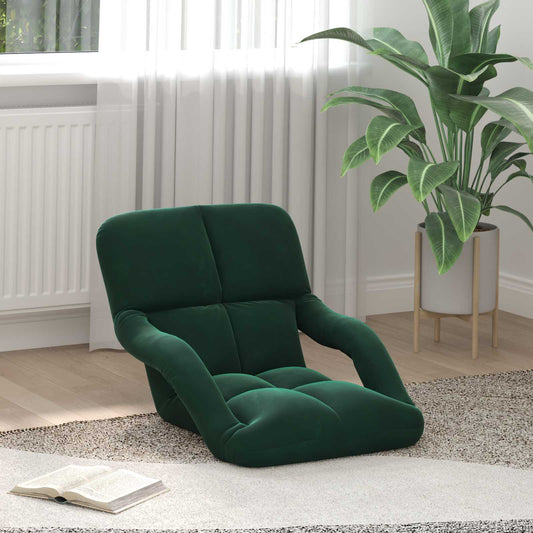vidaXL Καρέκλα Δαπέδου Σκούρο Πράσινο 58 x 62 x 58 εκ Βελούδο