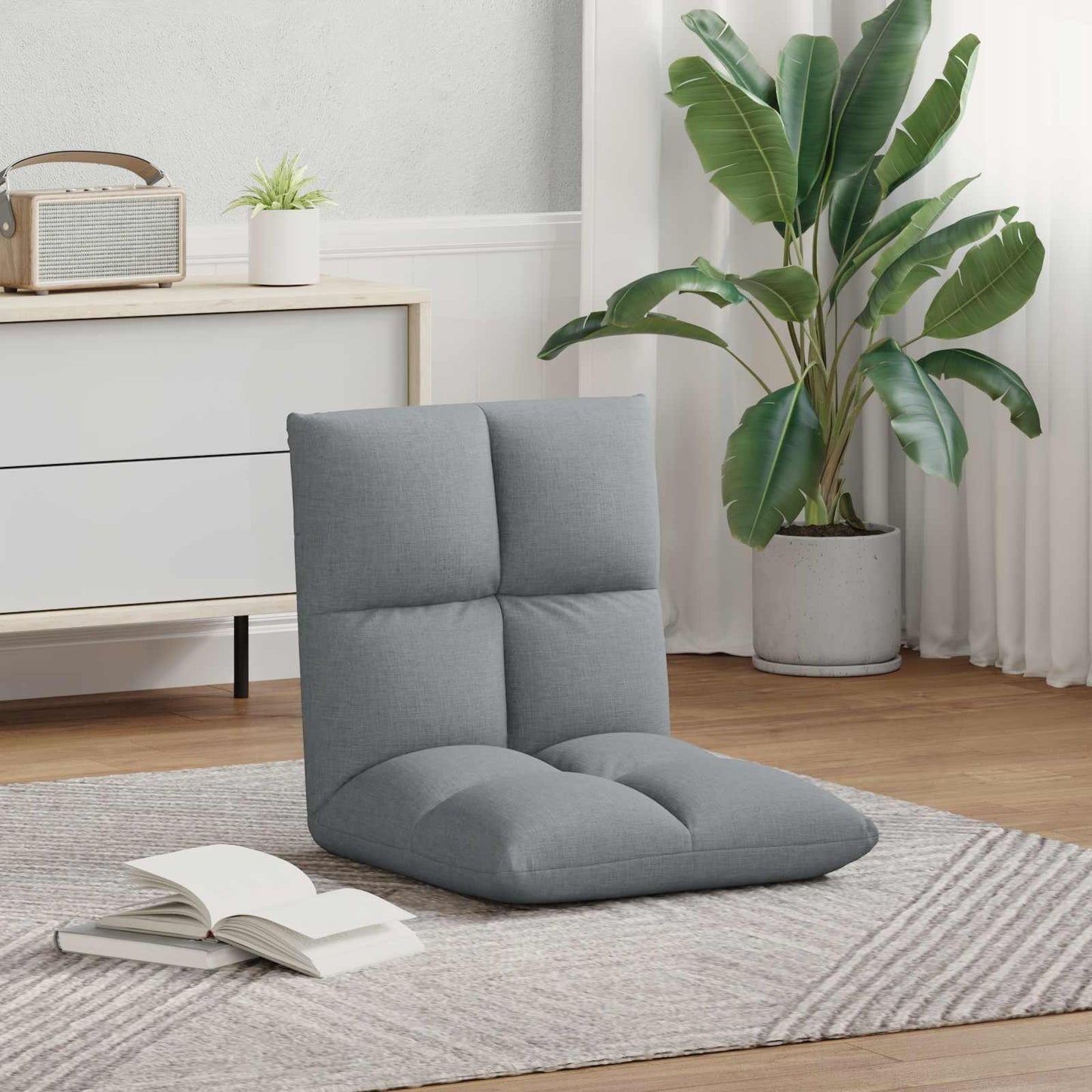 vidaXL Καρέκλα Δαπέδου Ανοιχτό γκρι 50 x 61 x 57 εκ ύφασμα