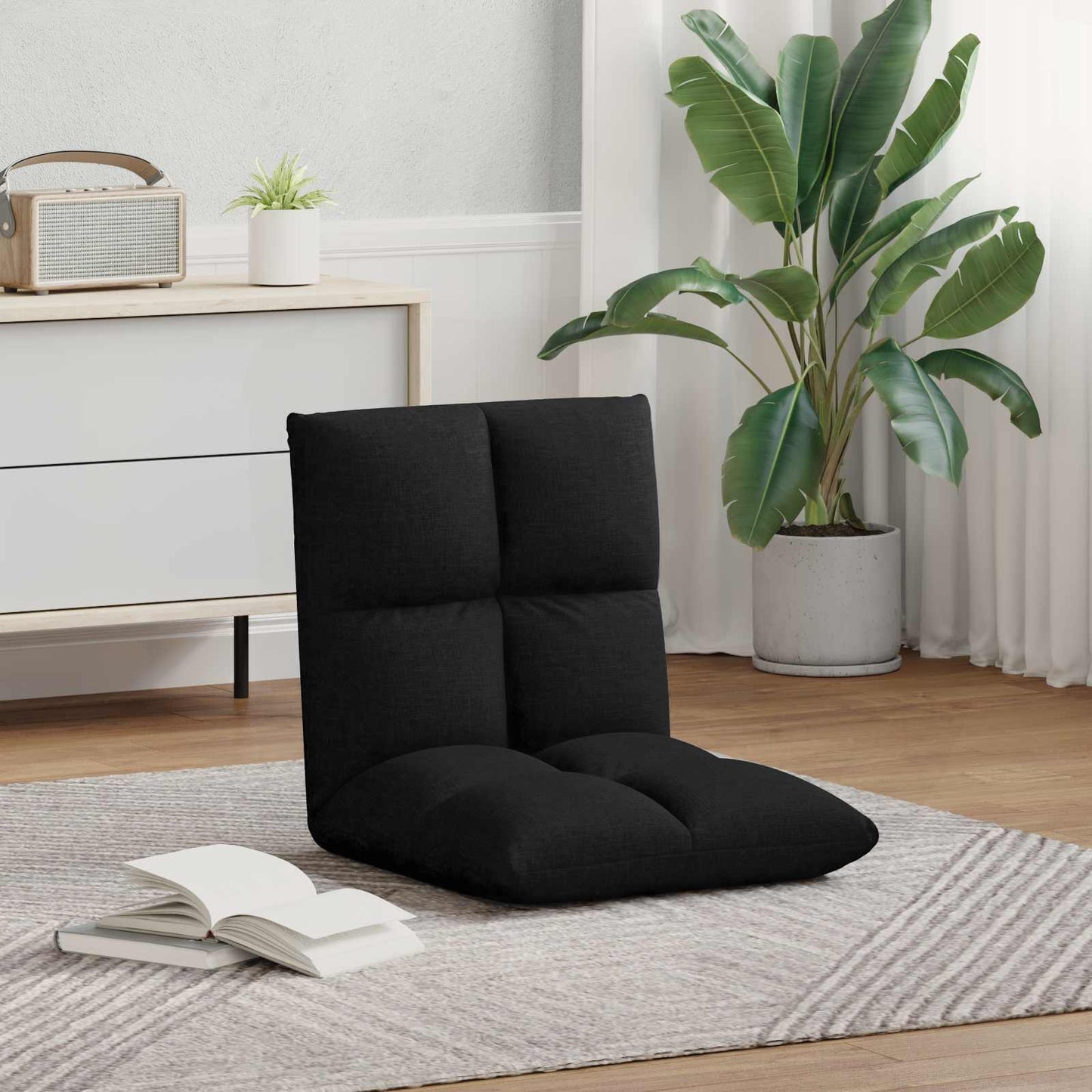 vidaXL Καρέκλα Δαπέδου Μαύρο 50 x 61 x 57 εκ ύφασμα