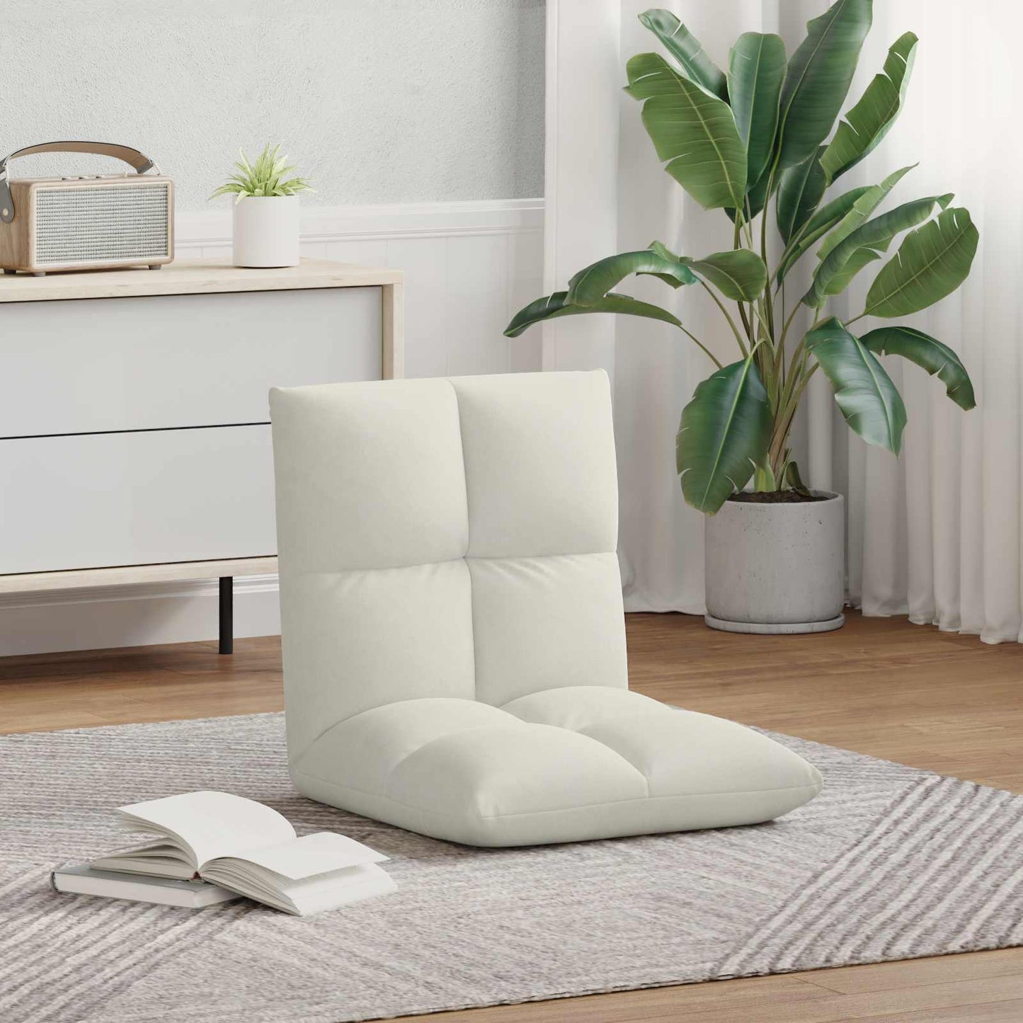 vidaXL Καρέκλα Δαπέδου Κρεμ 50 x 61 x 57 εκ Βελούδο