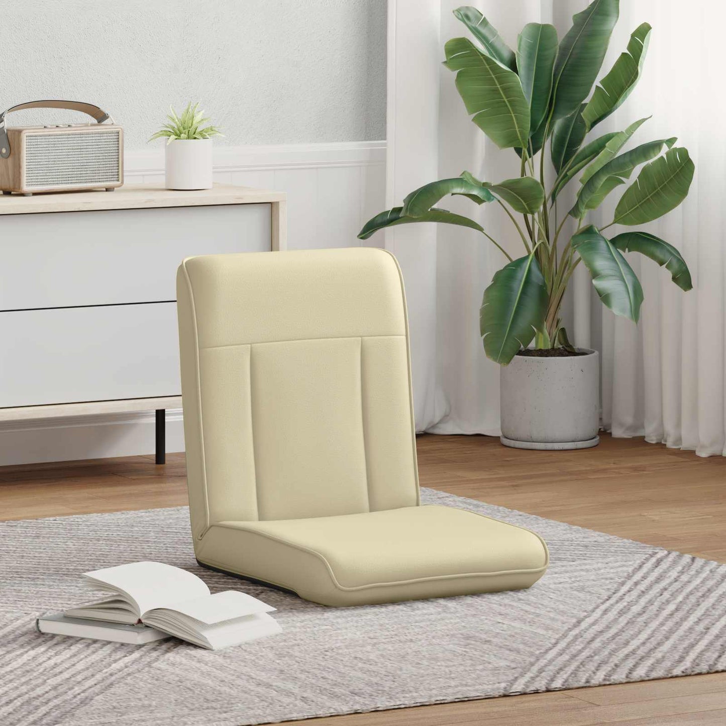 vidaXL Καρέκλα Δαπέδου Κρεμ 50 x 73 x 60 εκ Τεχνητό Δέρμα