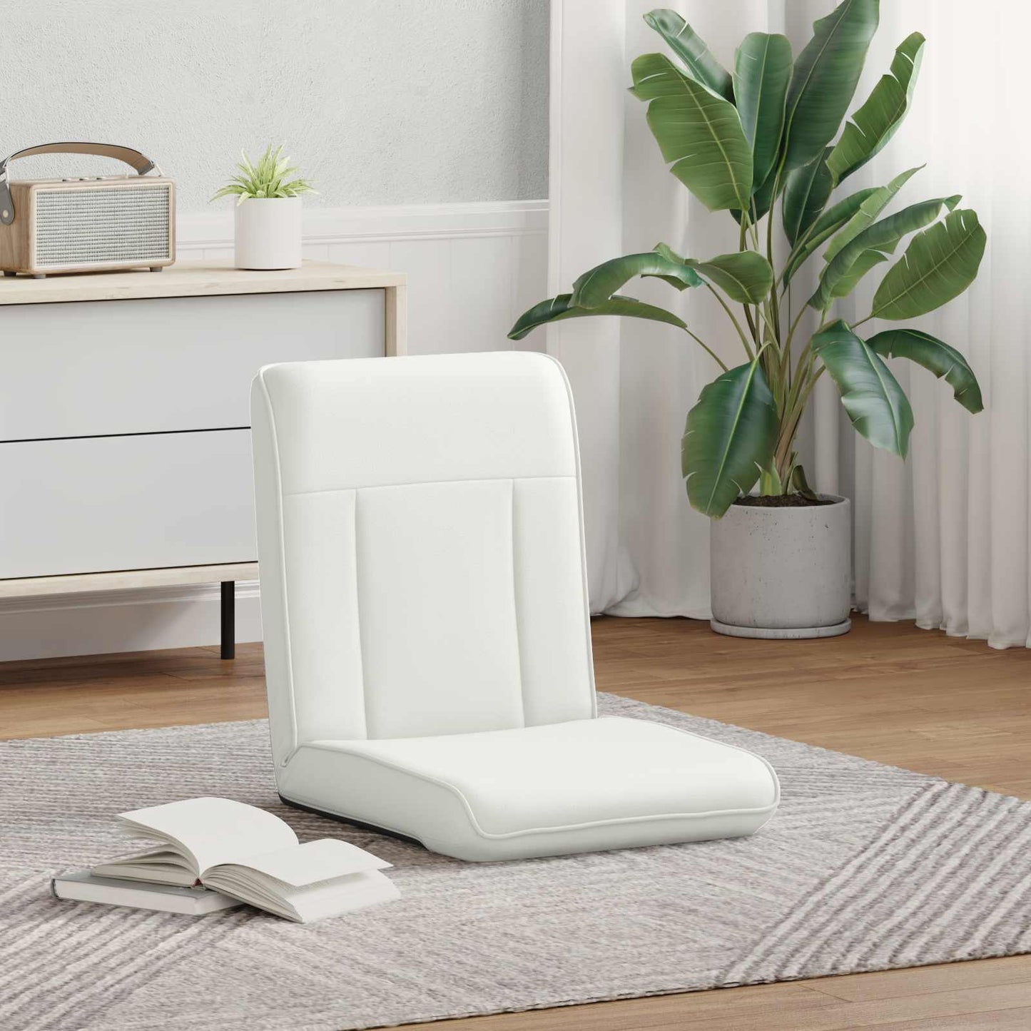 vidaXL Καρέκλα Δαπέδου Λευκός 50 x 73 x 60 εκ Τεχνητό Δέρμα