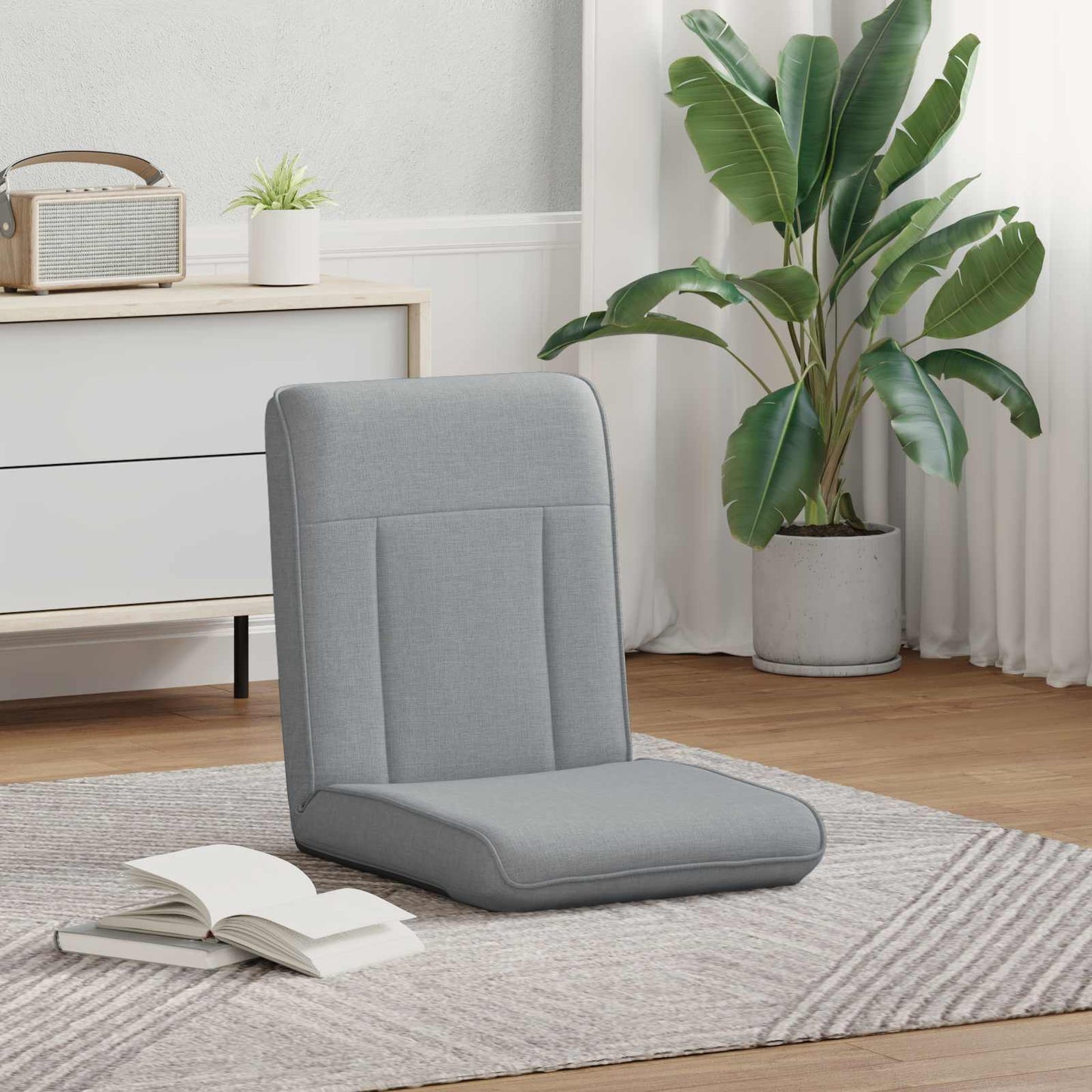 vidaXL Καρέκλα Δαπέδου Ανοιχτό γκρι 50 x 73 x 60 εκ ύφασμα
