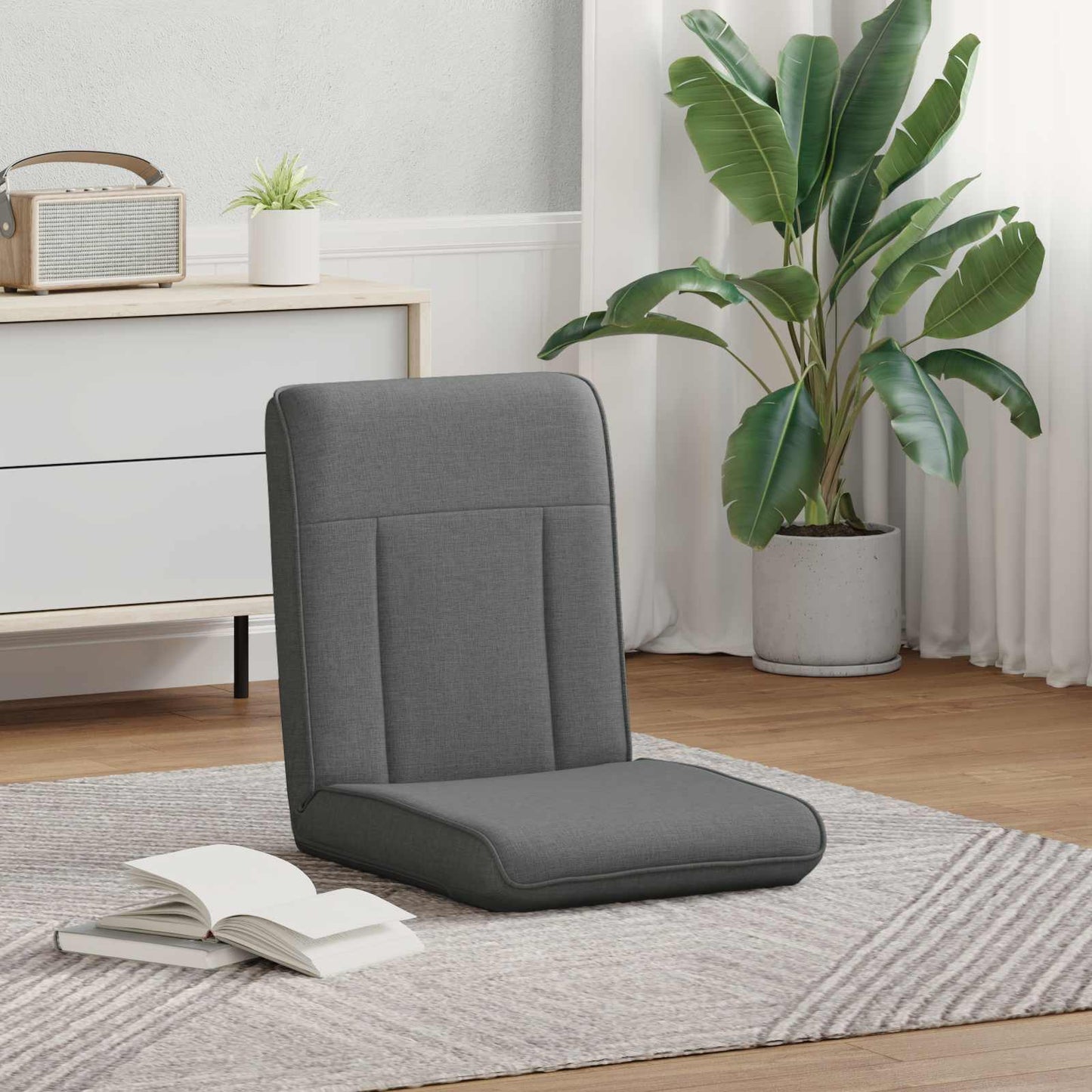 vidaXL Καρέκλα Δαπέδου Σκούρο Γκρι 50 x 73 x 60 εκ ύφασμα