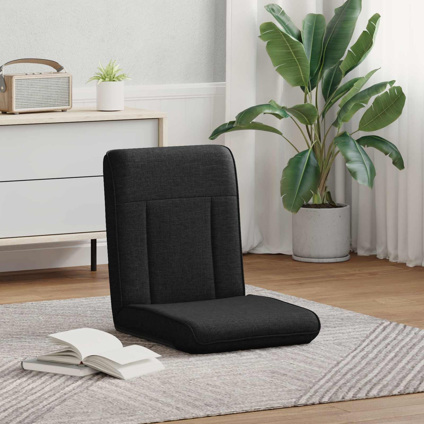 vidaXL Καρέκλα Δαπέδου Μαύρο 50 x 73 x 60 εκ ύφασμα