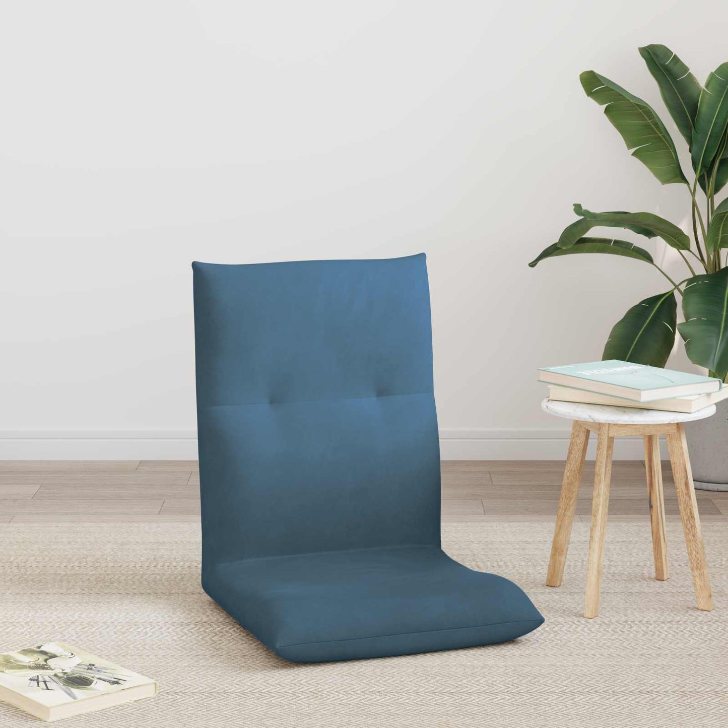 vidaXL Καρέκλα Δαπέδου Μπλε 46 x 50 x 61 εκ. Βελούδο