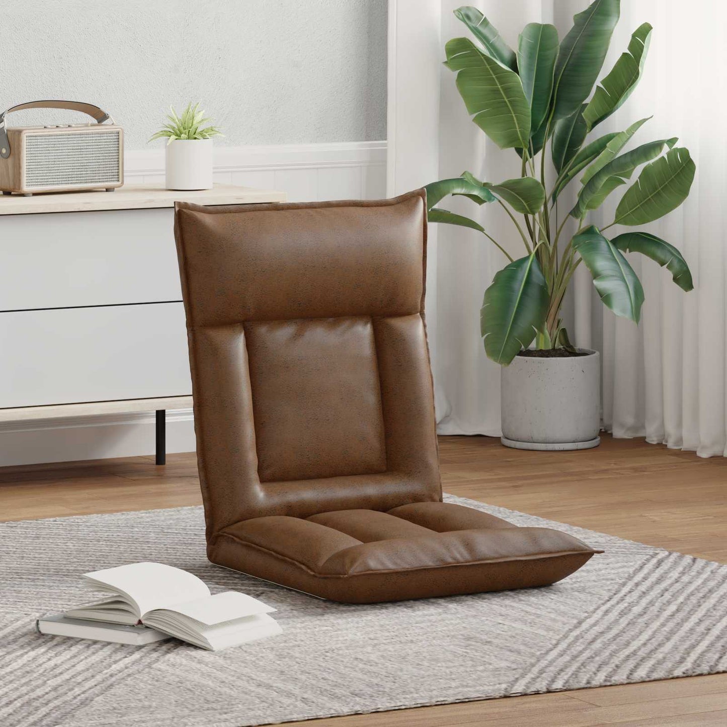 vidaXL Καρέκλα Δαπέδου Καφέ 55 x 61 x 70 εκ ύφασμα