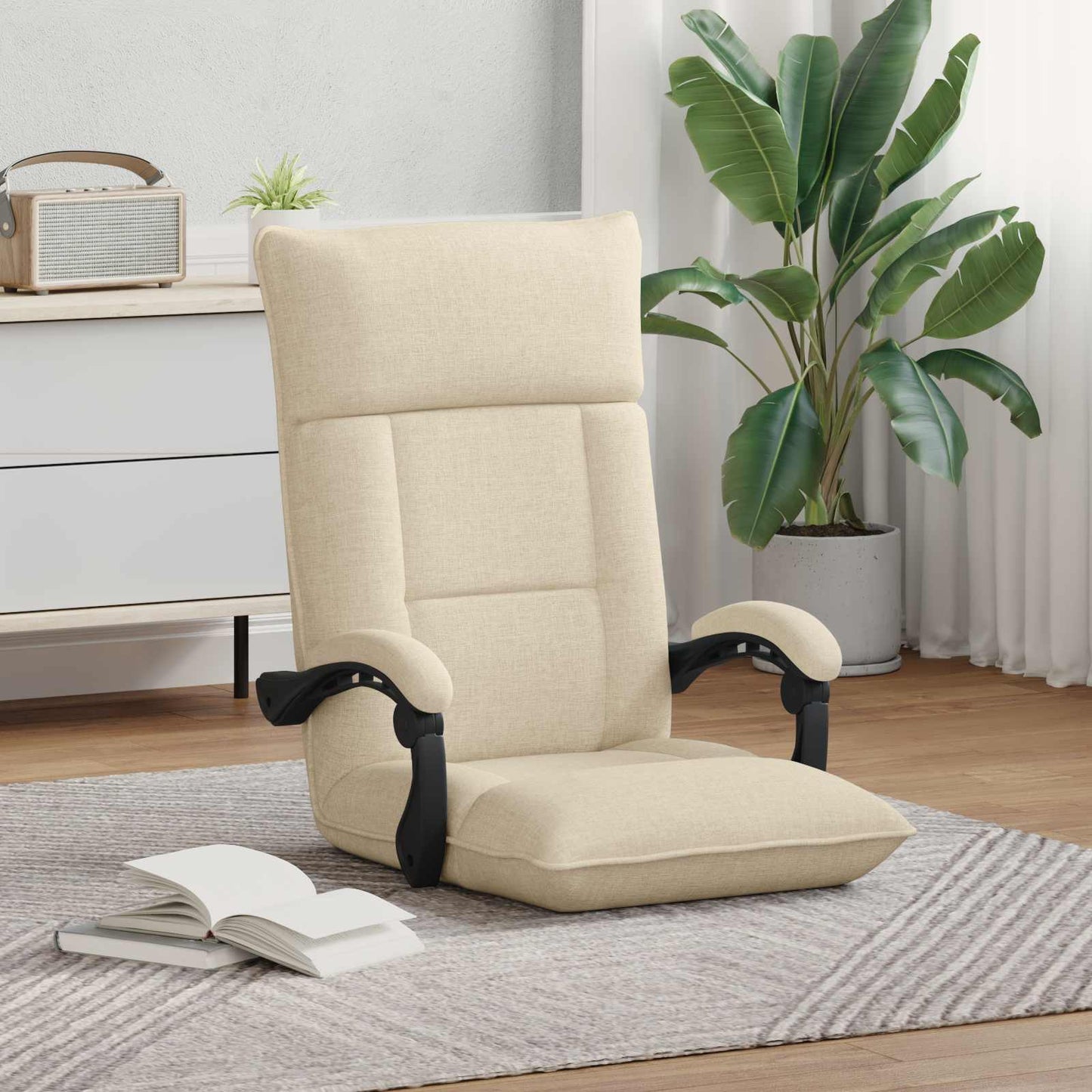 vidaXL Καρέκλα Δαπέδου Κρεμ 66 x 66 x 80 εκ ύφασμα