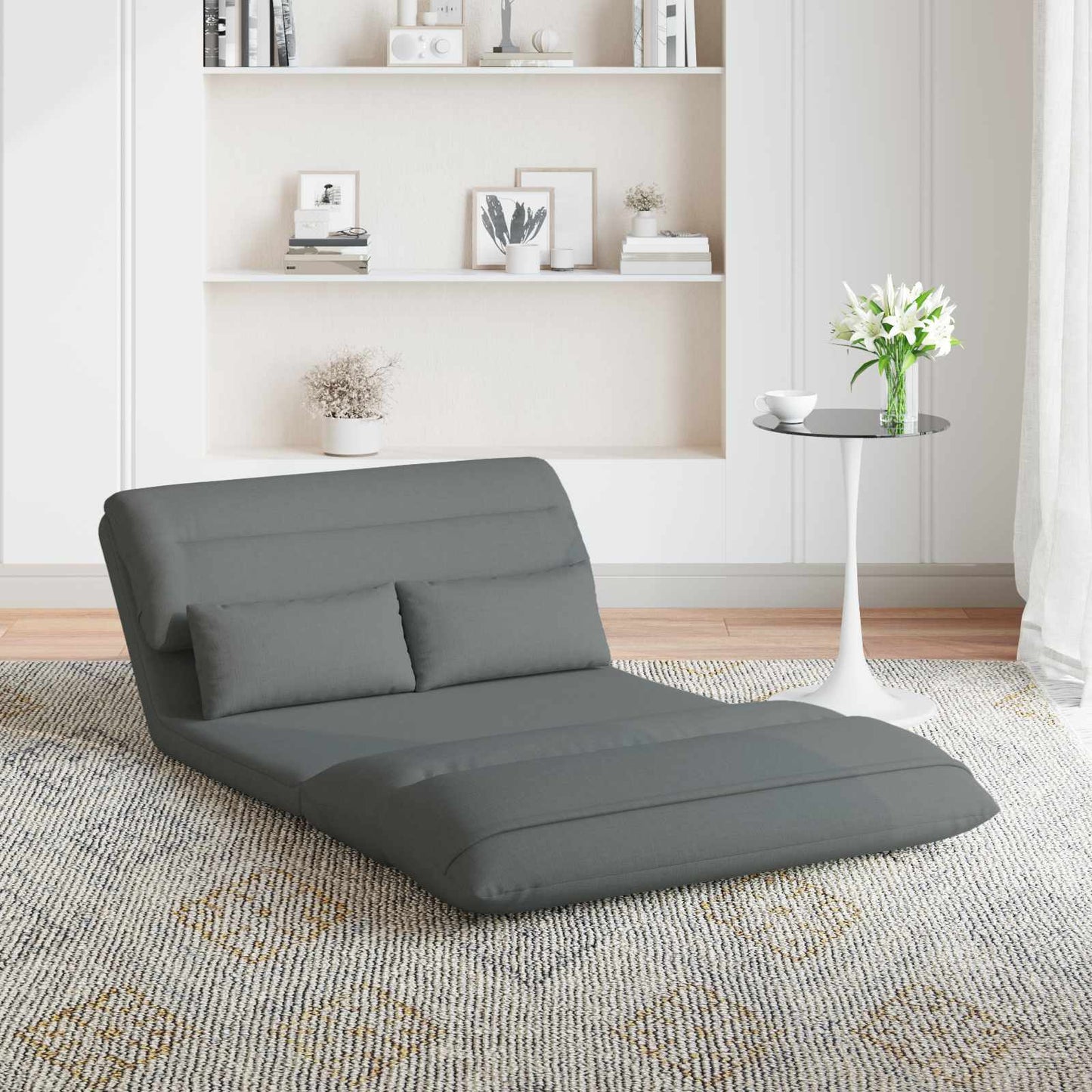 vidaXL Καρέκλα Δαπέδου Σκούρο Γκρι 110 x 82 x 55 εκ ύφασμα