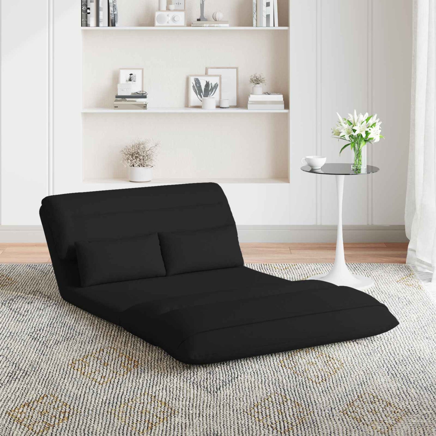 vidaXL Καρέκλα Δαπέδου Μαύρο 110 x 82 x 55 εκ ύφασμα