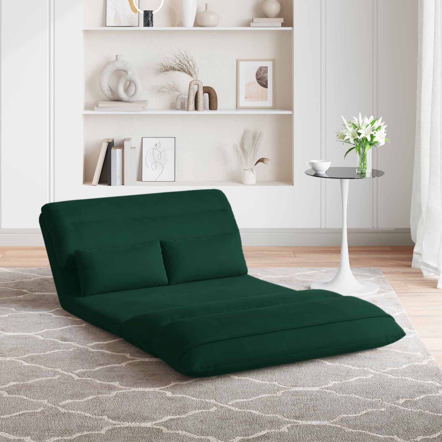 vidaXL Καρέκλα Δαπέδου Σκούρο Πράσινο 110 x 82 x 55 εκ Βελούδο