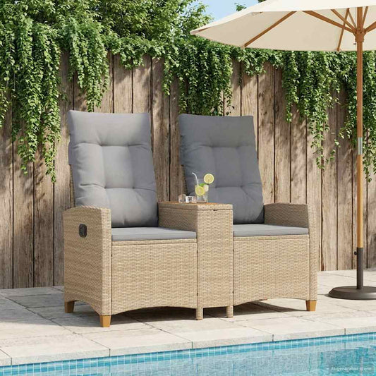 vidaXL Ρυθμιζόμενος Πάγκος με Τραπέζι 2 -Seater 126 x 65 x 112 εκ.