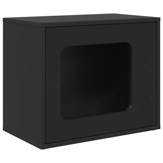 vidaXL Σπίτι Γάτας Μαύρο 51 x 30 x 42,5 εκ Επεξεργασμένο ξύλο