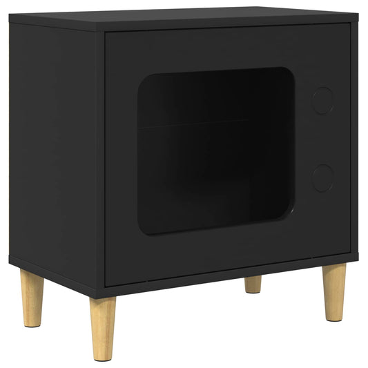 vidaXL Σπίτι Γάτας Μαύρο 51 x 30 x 52 εκ. Επεξεργασμένο ξύλο
