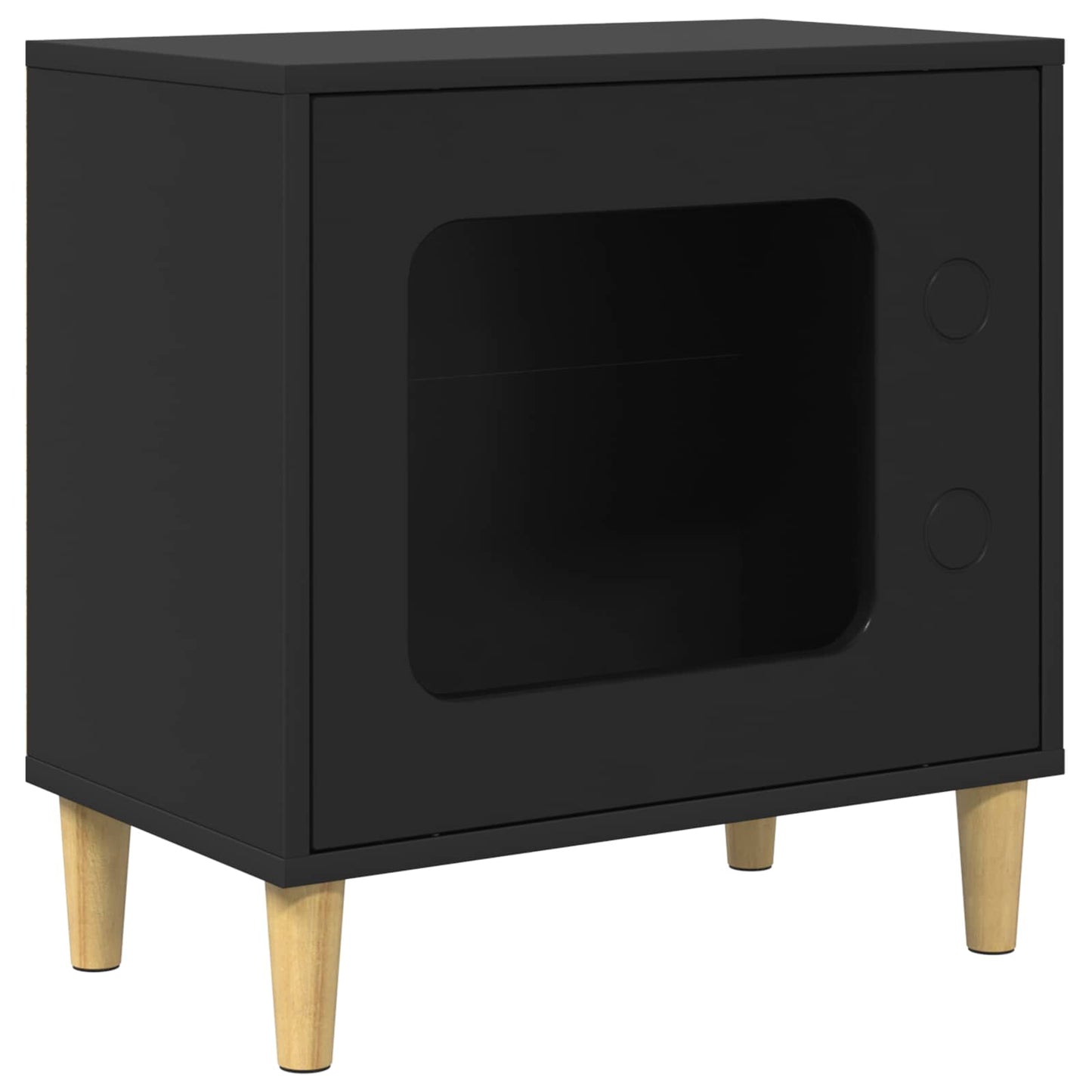 vidaXL Σπίτι Γάτας Μαύρο 51 x 30 x 52 εκ. Επεξεργασμένο ξύλο