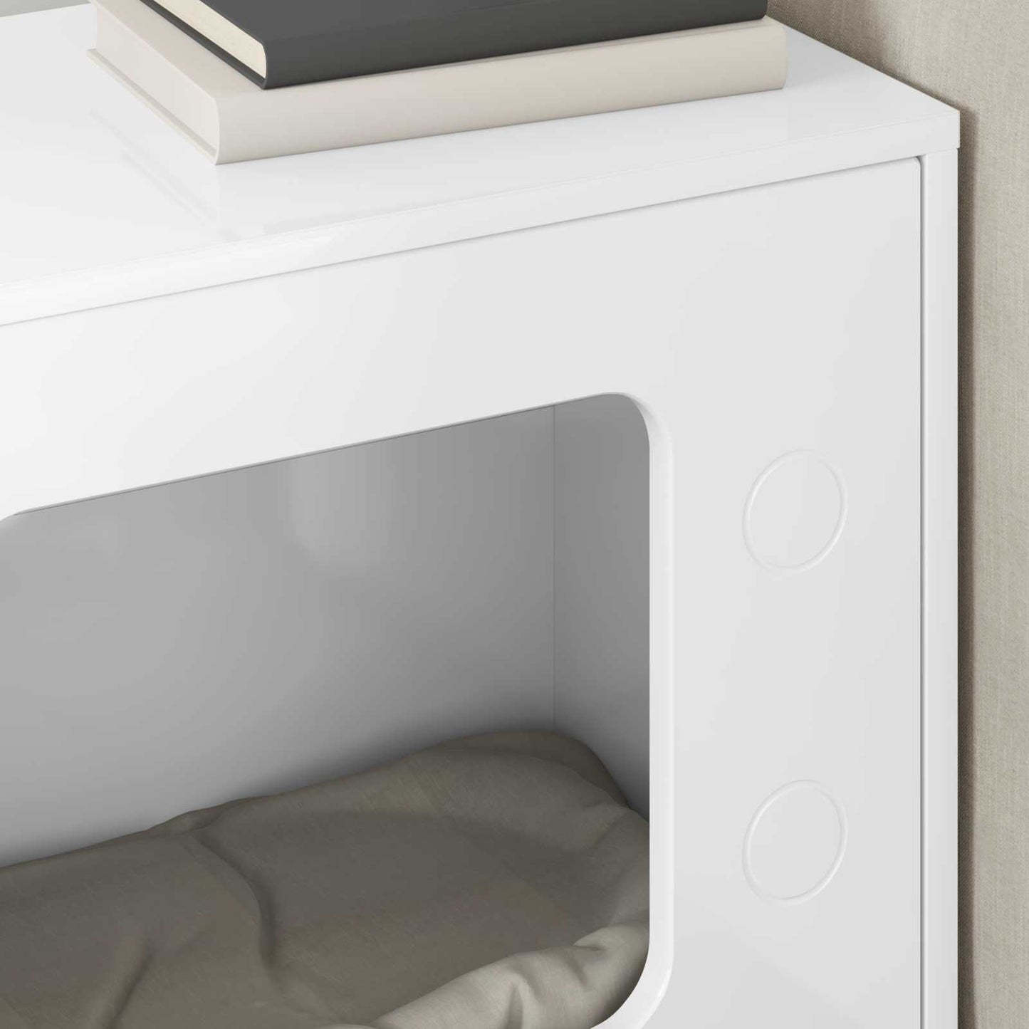 vidaXL Σπίτι Γάτας Λαμπερό Λευκό 51 x 30 x 52 εκ. Επεξεργασμένο Ξύλο